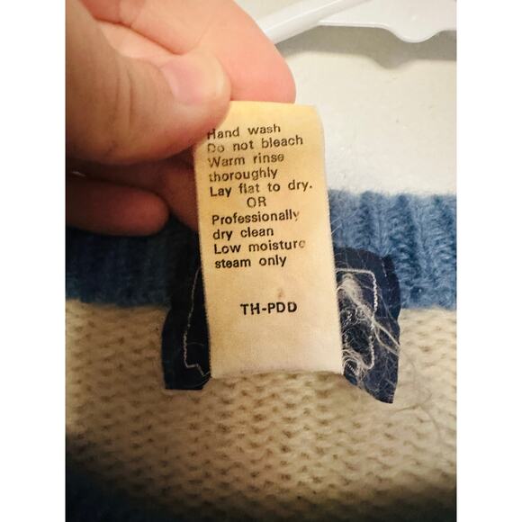 Vintage WOOLRICH Winter Nature Ski Town Print Womens Sweater 90s Size Large - Picture 8 of 10